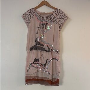 Tsumori Chisato Pink Sequin Mini Dress